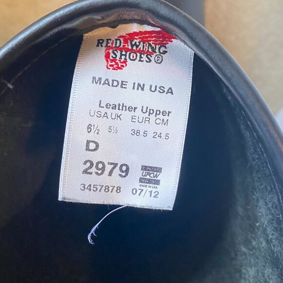 Red Wing Boots – Black – Men’s 6.5 – Made in USA Fits Women's Size 8 USA - Picture 3 of 4